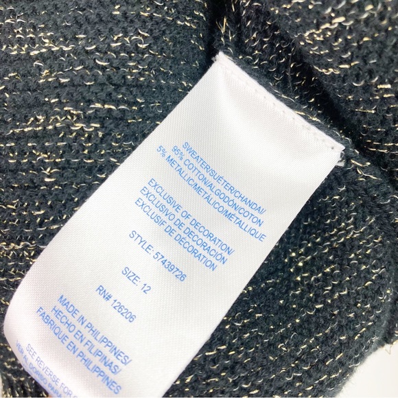 Marmellata Black Metallic Cropped Cardigan Girls 12 - Picture 8 of 10